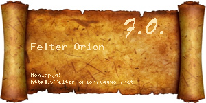 Felter Orion névjegykártya